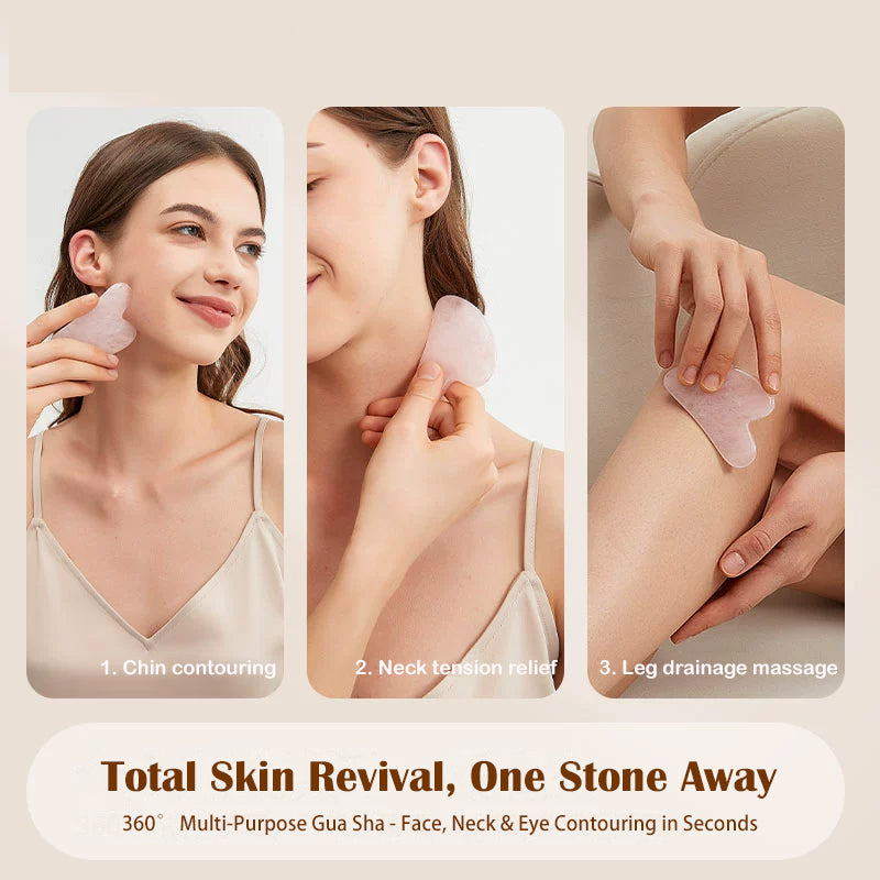 Natural Pink Quartz Gua Sha Board, Facial Facial Slimming, Dredging Meridians, Jade, Whole Body Massage, Artifact, Beauty