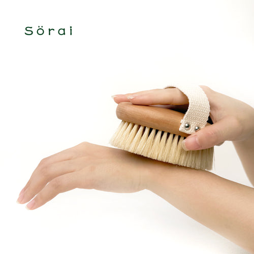 3CM Long Bristle Boar Hair Dry Brush - Anti-Cellulite Massage Tool for Body Firming & Exfoliation